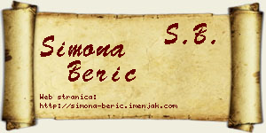Simona Berić vizit kartica